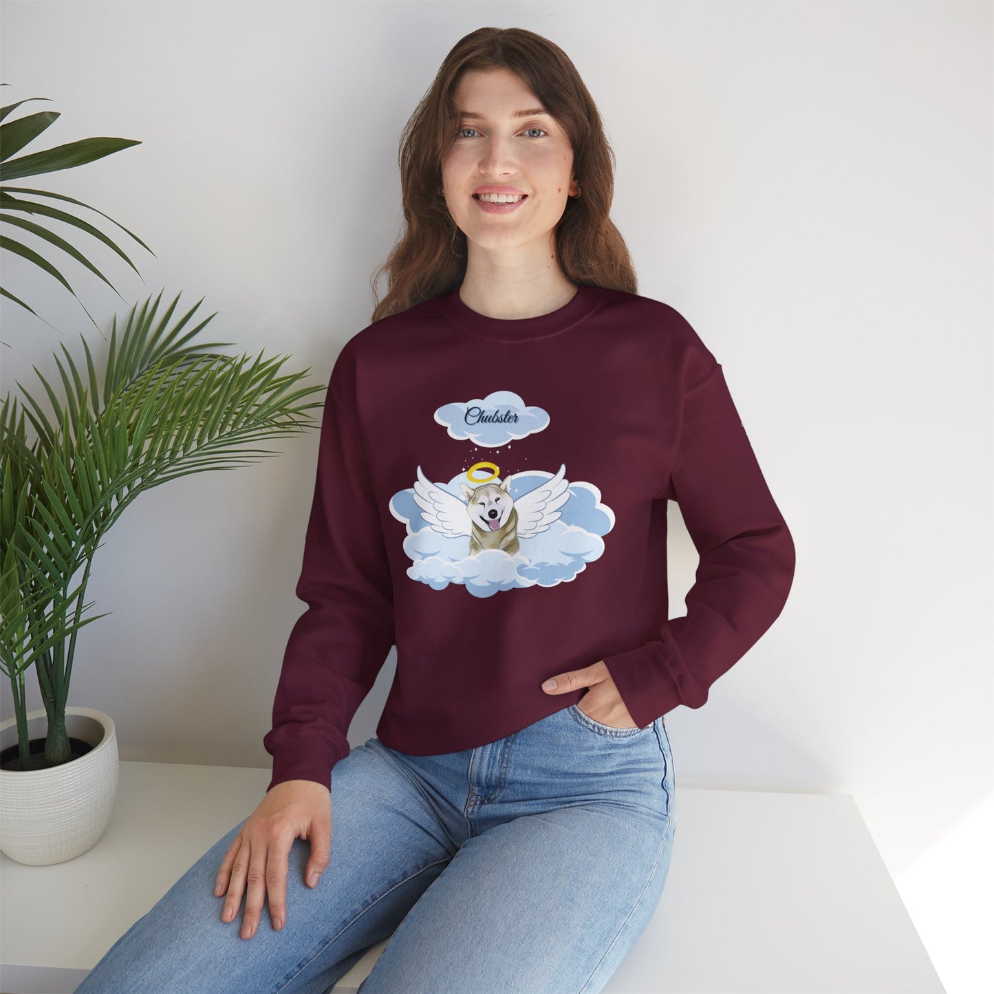 Personalized Rainbow Angel 🌈🐾💕 Heavy Blend™ Crewneck Sweatshirt