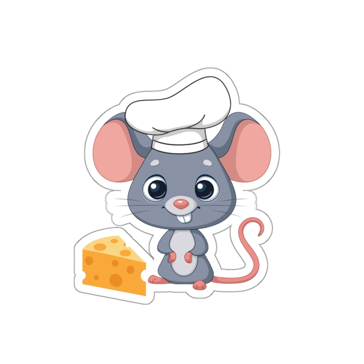 Rat Chef with Cheese Kiss-Cut Sticker