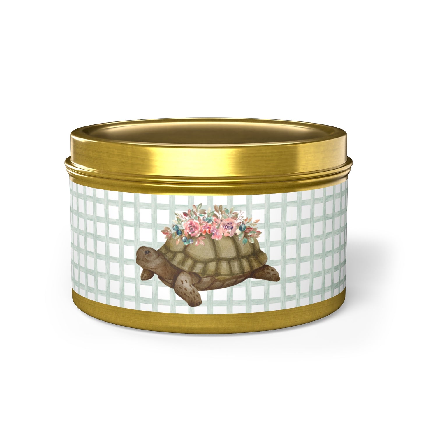 'Floral Turtle' Spring Themed Tin Candle