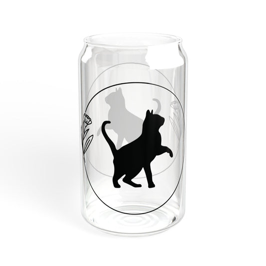 Cat Silhouette 16oz Sipper Glass