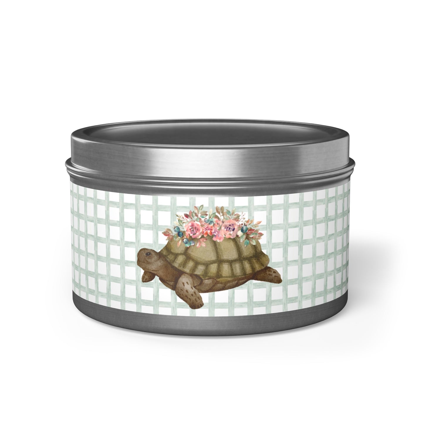 'Floral Turtle' Spring Themed Tin Candle