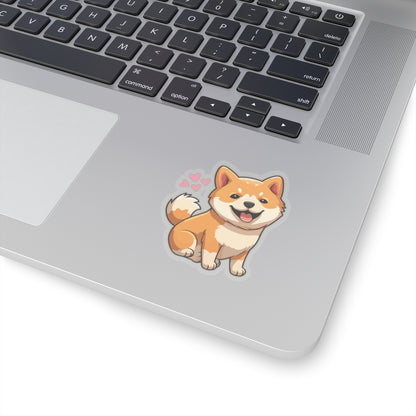 Cute Shiba Inu Love Kiss-Cut Sticker