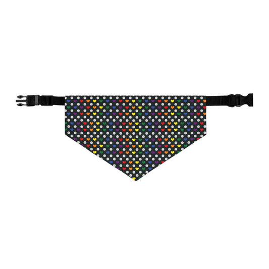 Rainbow Heart Pet Bandana Collar – Colorful Pride Accessory for Dogs (S–XL)