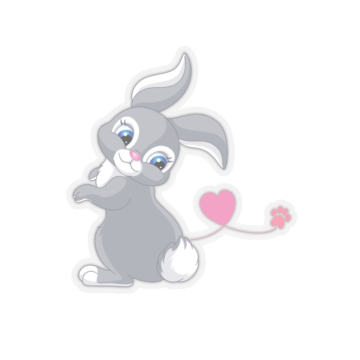 Cute Rabbit Love Kiss-Cut Sticker