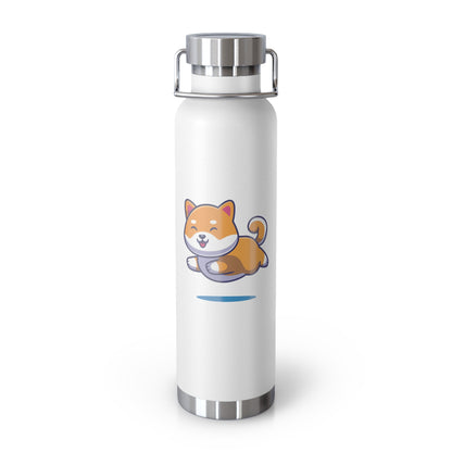 Shiba Inu Copper Vacuum Insulated Bottle, Jumping Shiba Inu Water Bottle, Shiba Inu Cartoon Water Bottle