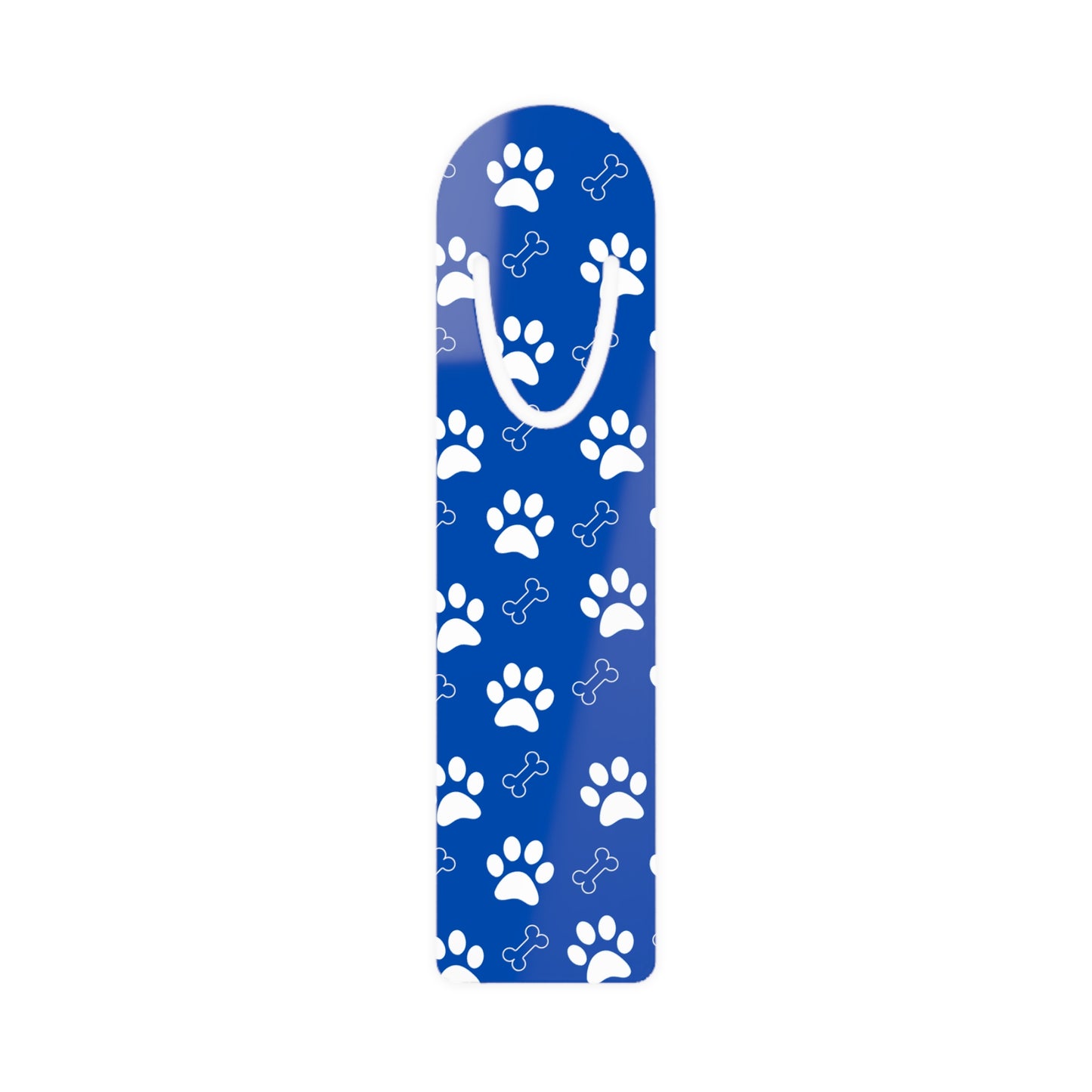 Blue Dog Paw Print Aluminum Book Mark