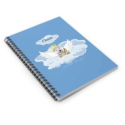 Personalized Rainbow Angel 🌈🐾💕 Rule Lined Spiral Notebook