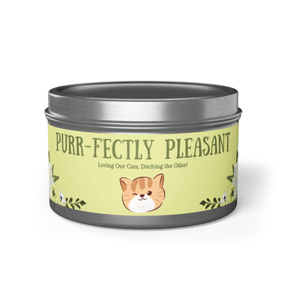 Purr-fectly Pleasant Cat Litter Defusing Tin Candle