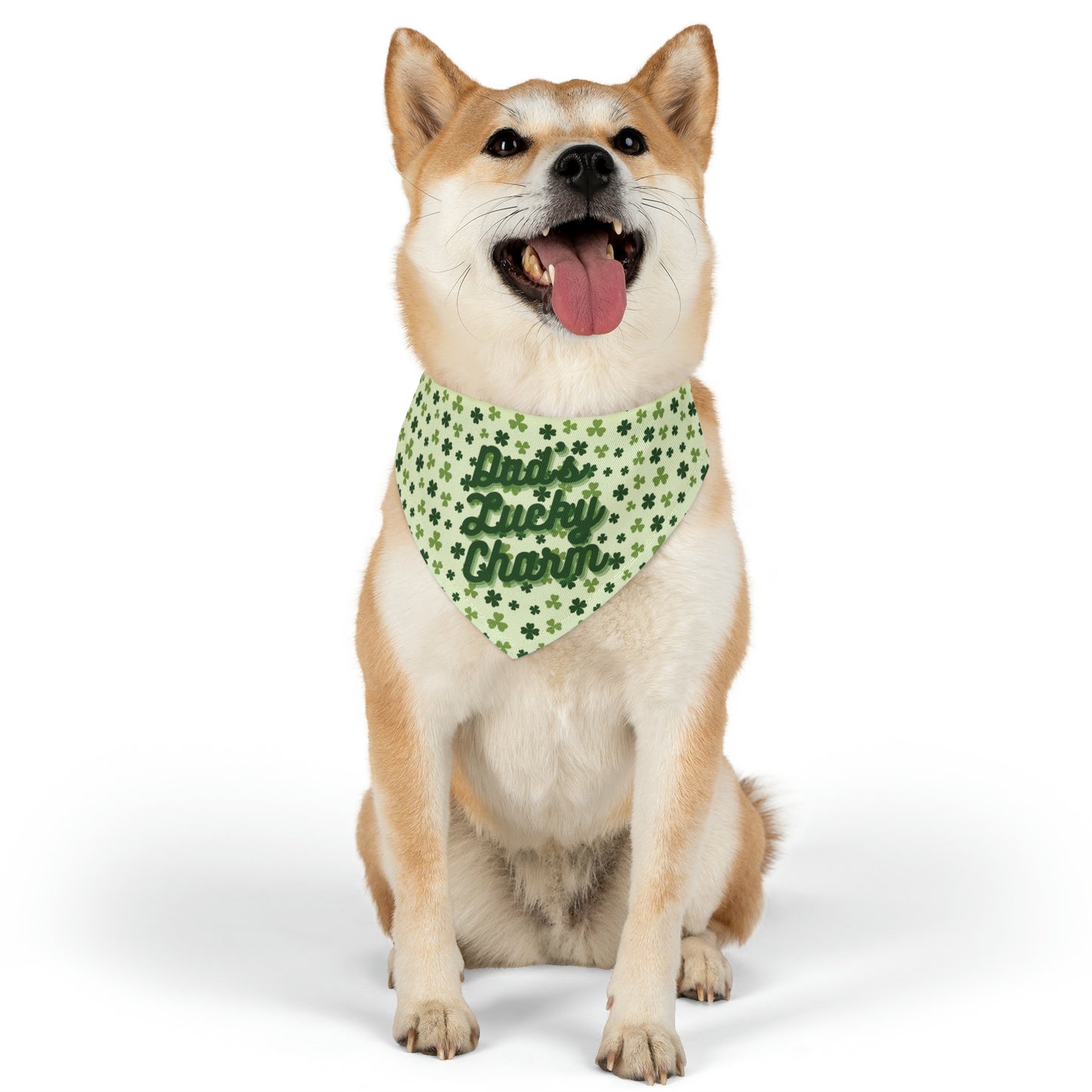 "Dad's Lucky Charm" St. Patrick's Day Pet Bandana Collar