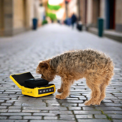 Yorkshire Terrier Dog sniffing Cassette Player Dog Toy