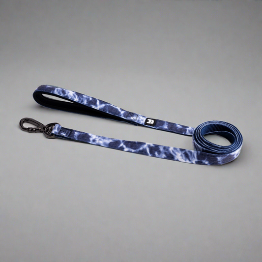 Blue Tie Dye Poplin Dog Leash