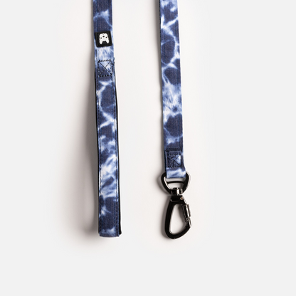 Blue Tie Dye Poplin Dog Leash