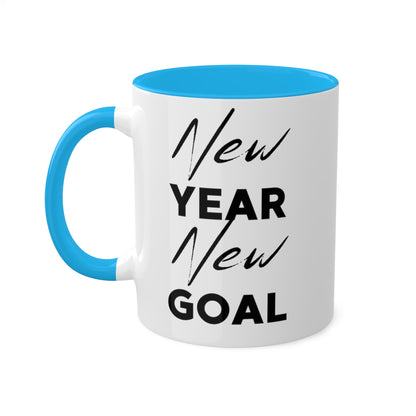 "New Year, New Goal" Colorful Mugs (11 oz)