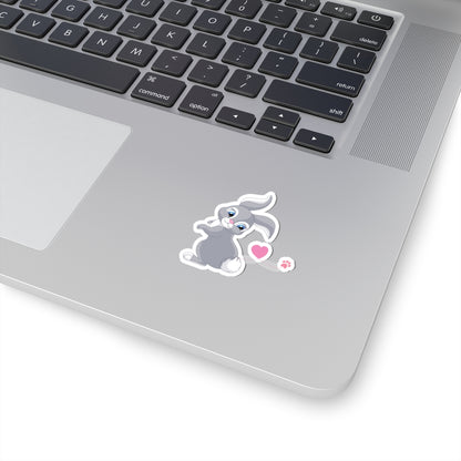 Cute Rabbit Love Kiss-Cut Sticker