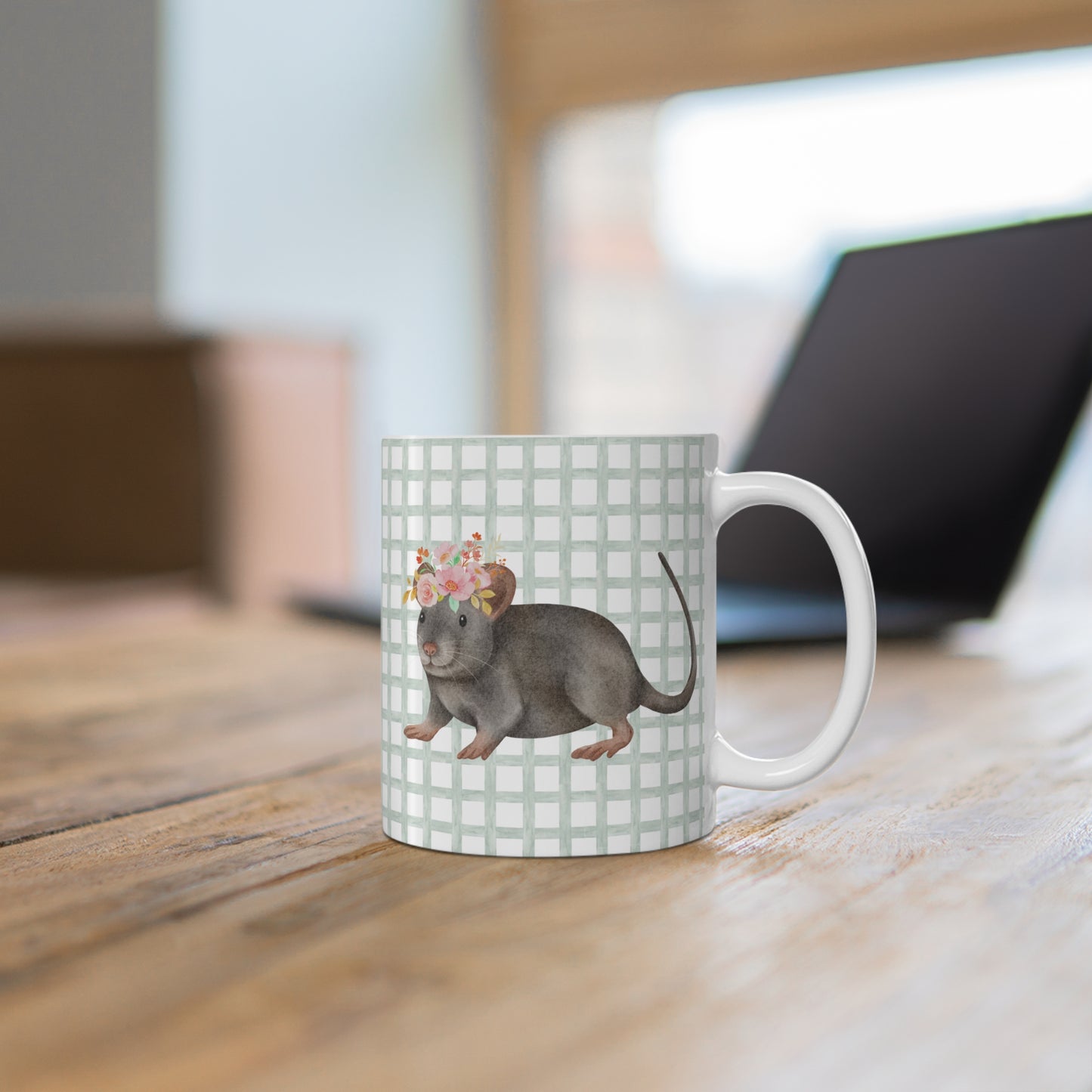 'Rat with Flowers' Mug