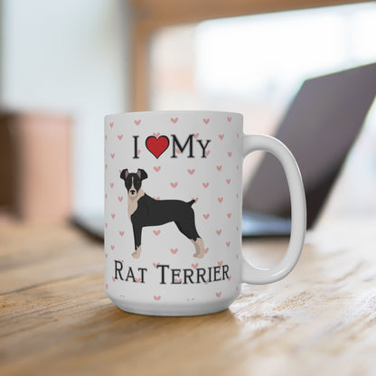 "I Love My Rat Terrier" Mug, Rat Terrier Love Mug, Rat Terrier Dog Mug - Love & Paws Collection