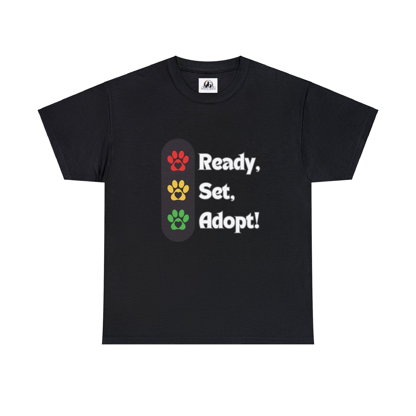 "Ready, Set, Adopt!" Traffic Light Heavy Cotton Tee