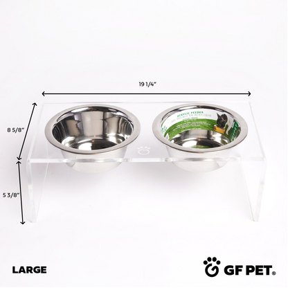 Acrylic Double Pet Feeder - Clear