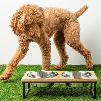 Elevated Pet Feeder (Wood & Metal) (S-L-Tall)