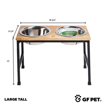 Elevated Pet Feeder (Wood & Metal) (S-L-Tall)