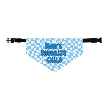 "Mom's Favorite Child" Blue Bandana Collar