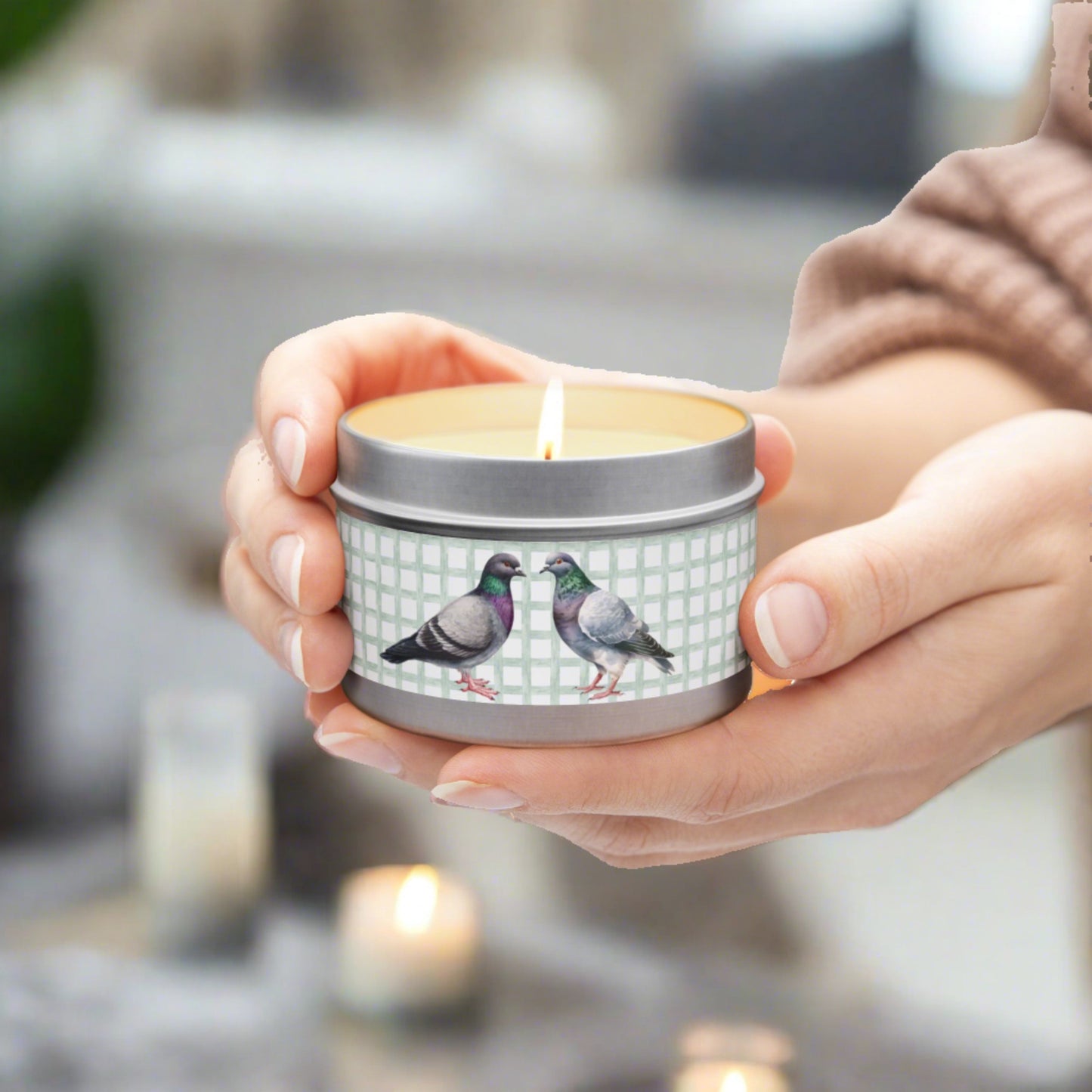 Pigeon Spring Themed Tin Candle