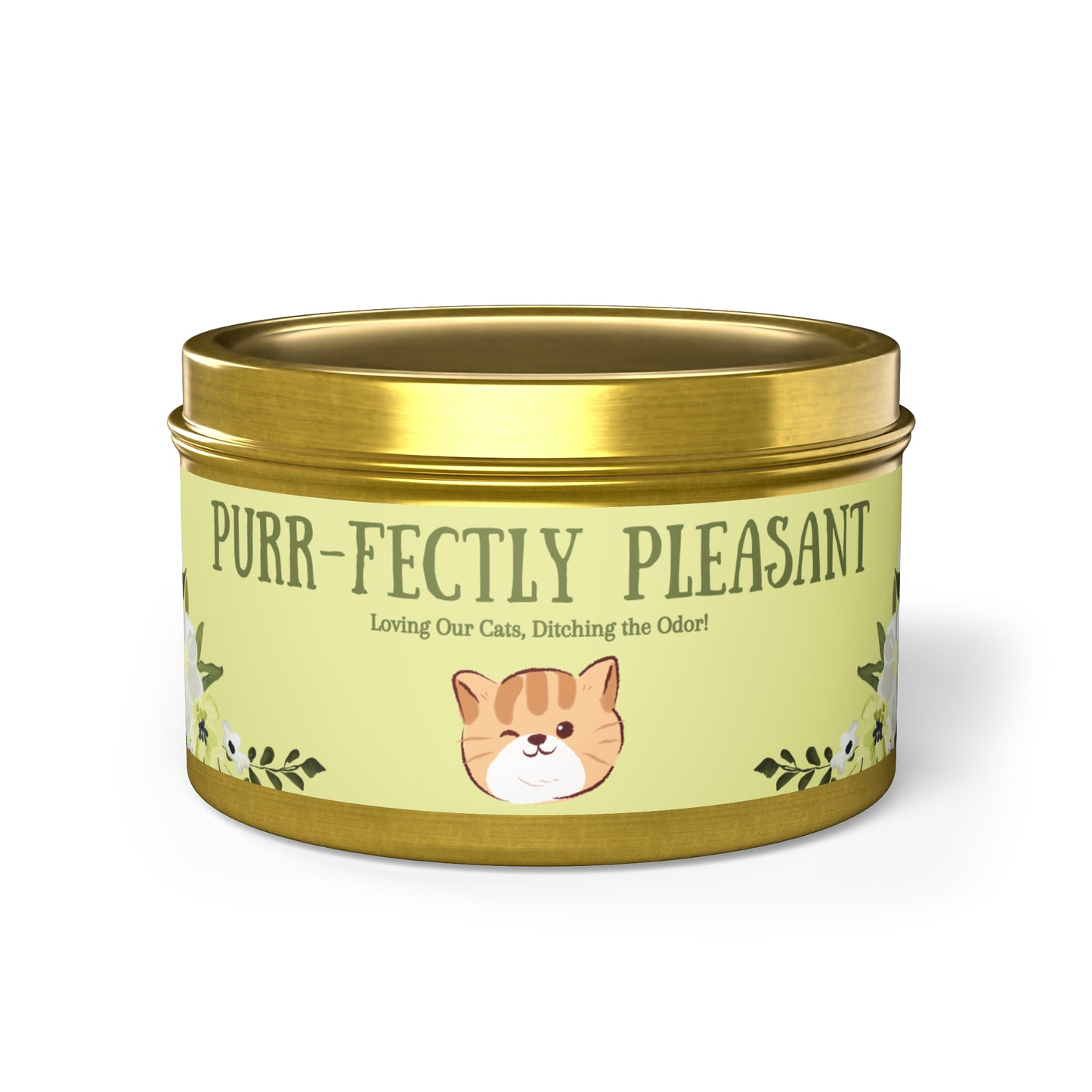 Purr-fectly Pleasant Cat Litter Defusing Tin Candle