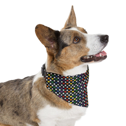 PRIDE, Rainbow Heart Pattern Pet Bandana Collar (S - XL)