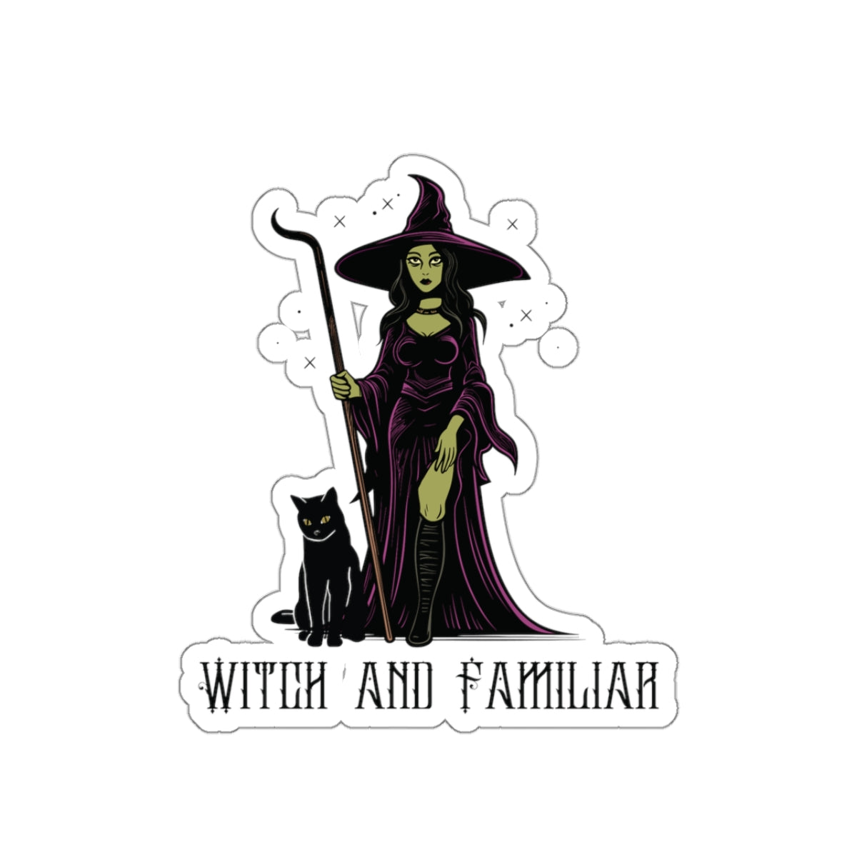 'Witch and Familiar' Kiss-Cut Sticker