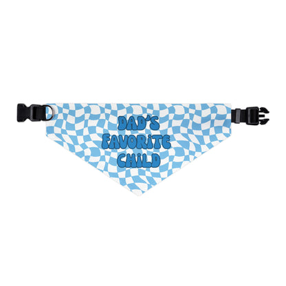 “Dad’s Favorite Child” Blue Pet Bandana – Cute Collar for Pet Dads