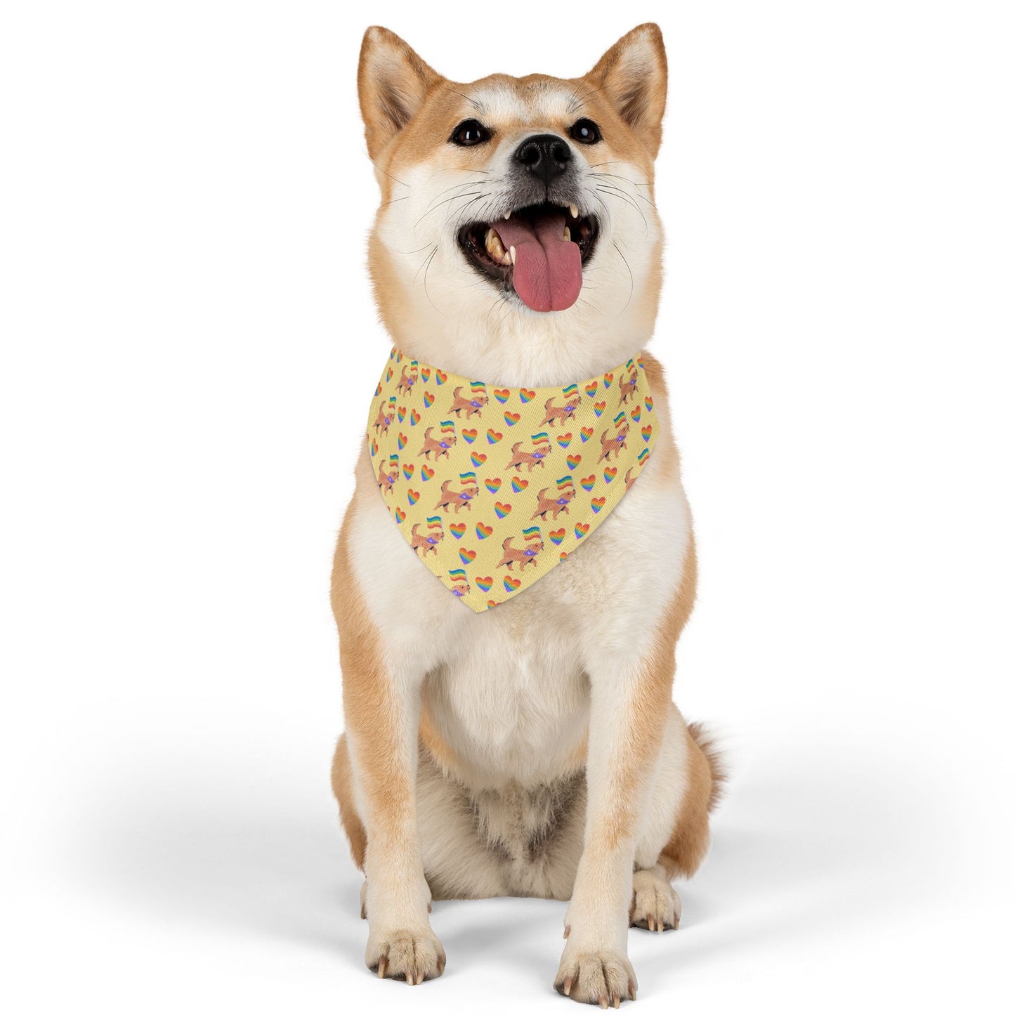 Rainbow Hearts Pet Bandana Collar