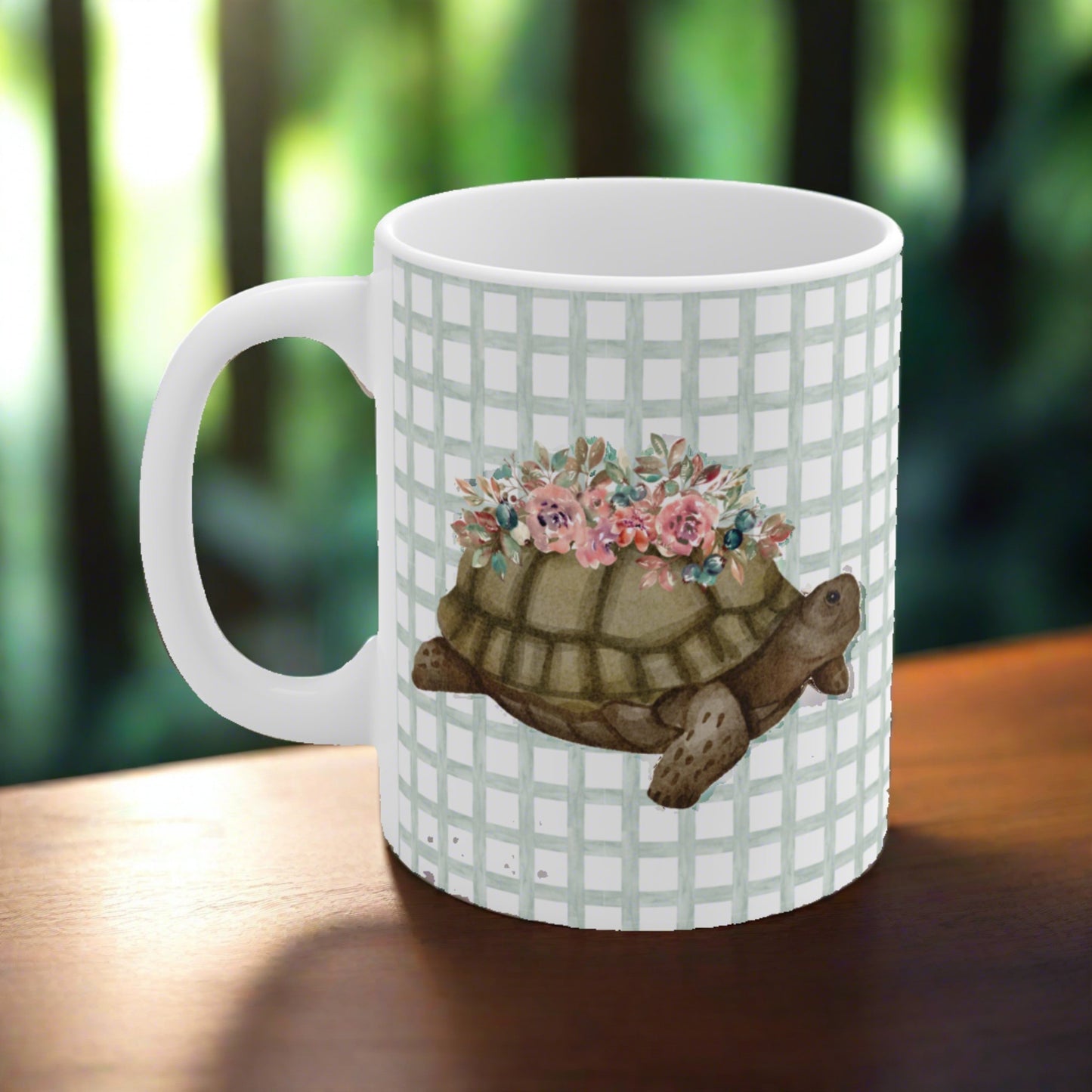 'Turtle with Flowers' Mug