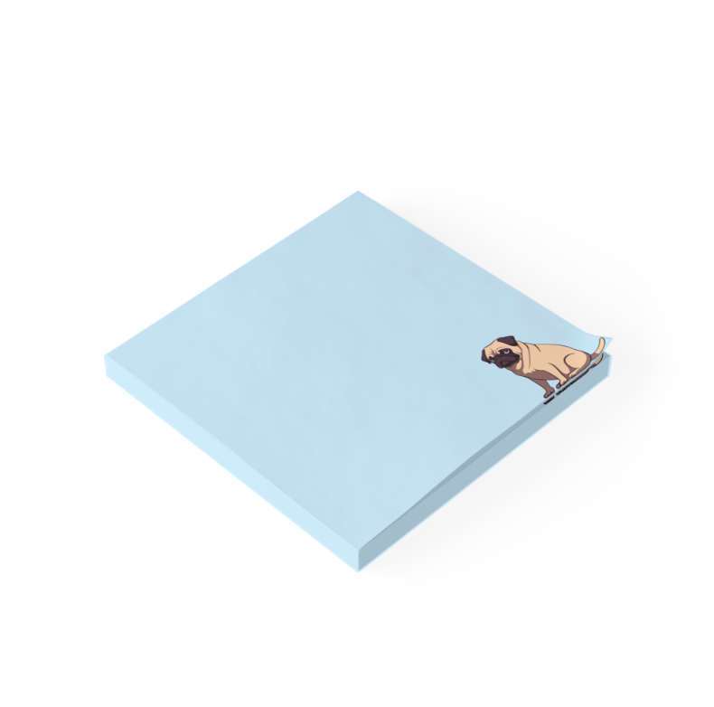 Pug Post-it® Note Pads (Multiple Sizes & Colors)