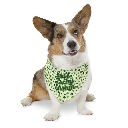 "Dad's Lucky Charm" St. Patrick's Day Pet Bandana Collar