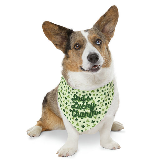 "Dad's Lucky Charm" St. Patrick's Day Pet Bandana Collar