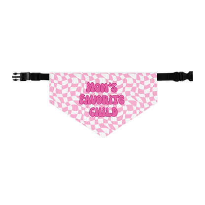 "Mom's Favorite Child" Pink Bandana Collar - Stylish Accessory for Beloved Pets