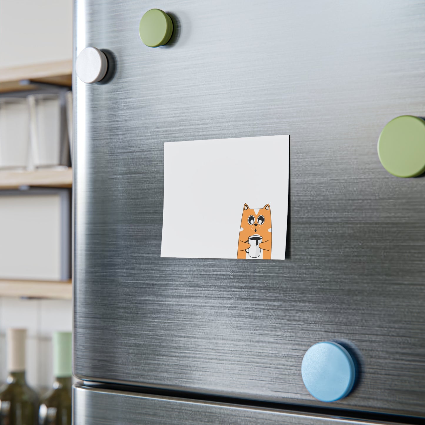 Cat With Coffee Post-it® Note Pads, Cat Sticky Notes, Orange Cat Post-It Notes