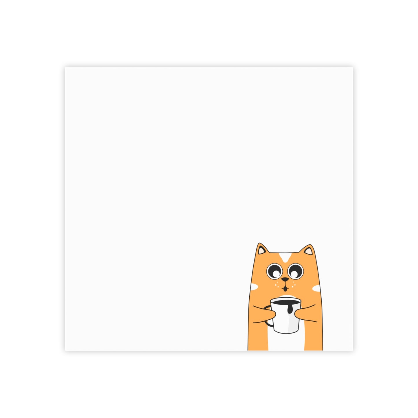 Cat With Coffee Post-it® Note Pads, Cat Sticky Notes, Orange Cat Post-It Notes