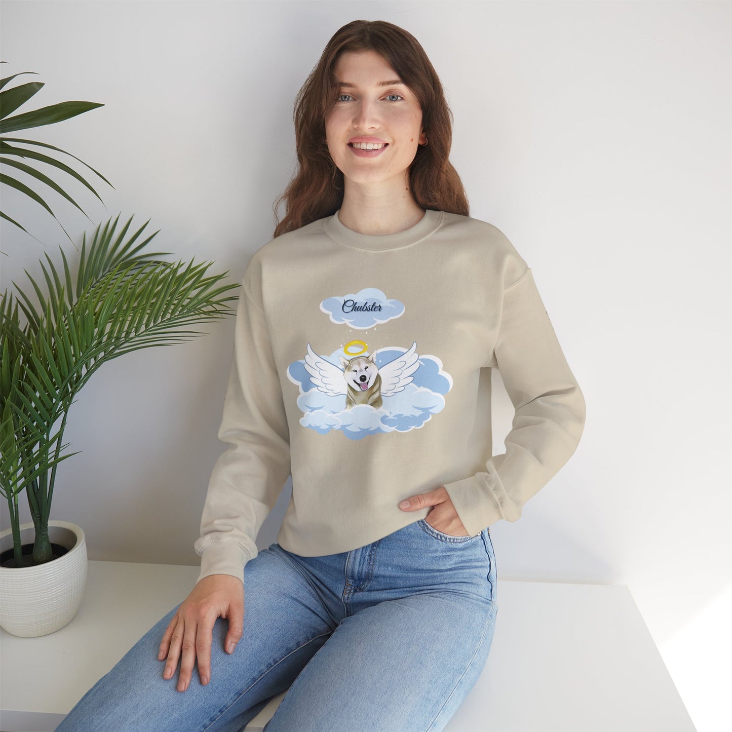 Personalized Rainbow Angel 🌈🐾💕 Heavy Blend™ Crewneck Sweatshirt