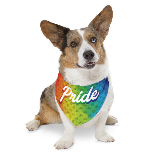 "PRIDE" Rainbow Pet Bandana Collar – LGBTQ+ Dog Accessory (S–XL)