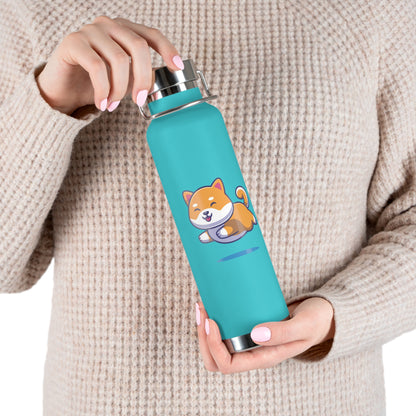 Shiba Inu Copper Vacuum Insulated Bottle, Jumping Shiba Inu Water Bottle, Shiba Inu Cartoon Water Bottle