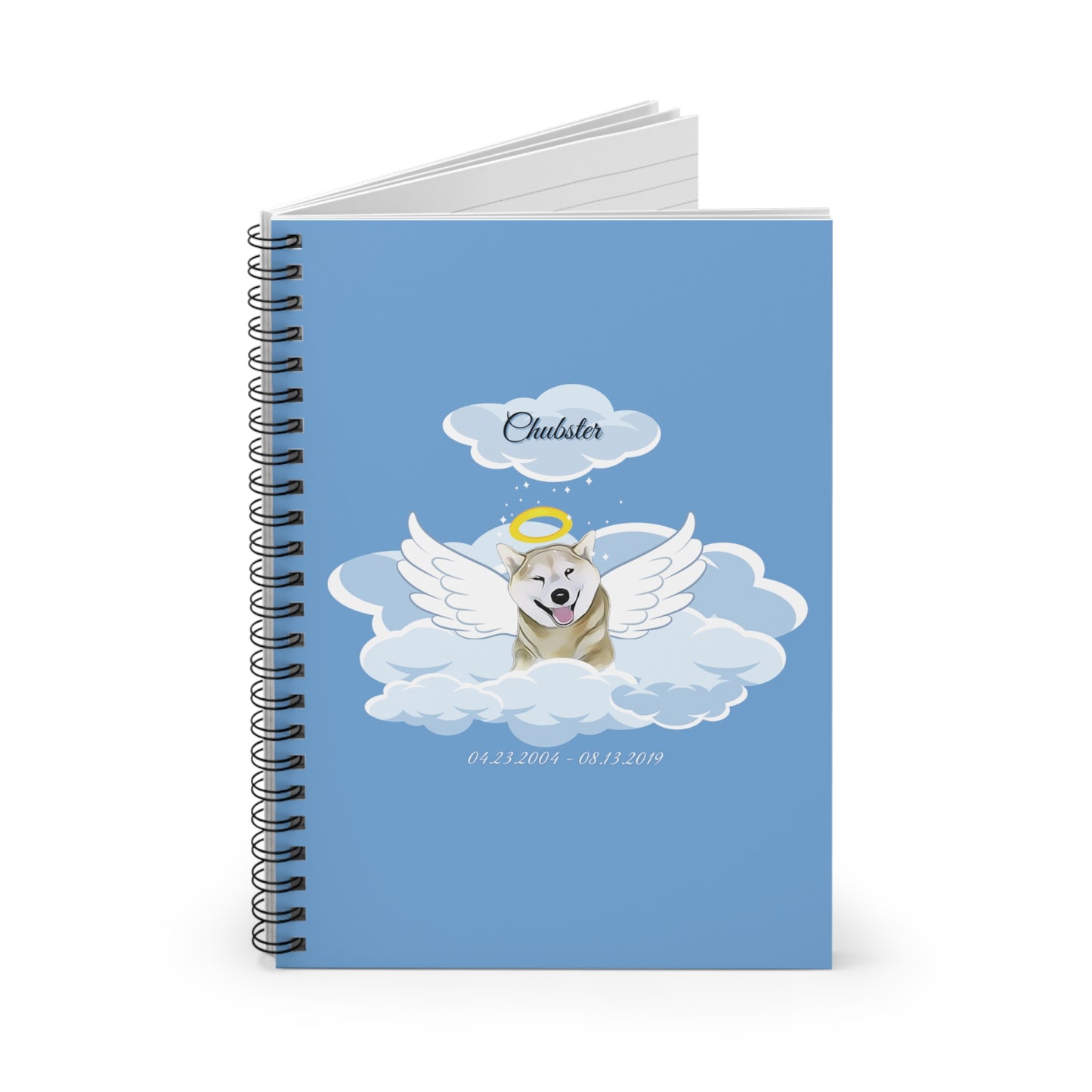 Personalized Rainbow Angel 🌈🐾💕 Rule Lined Spiral Notebook