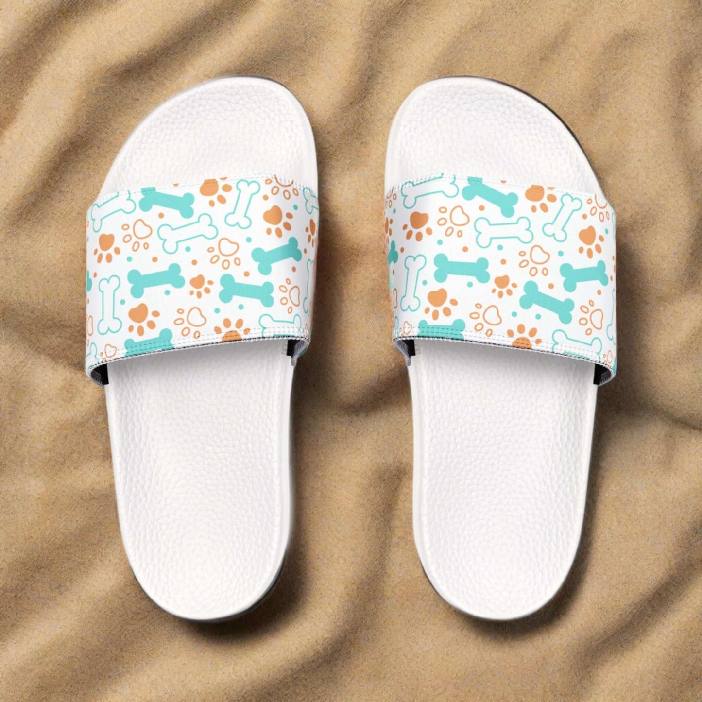 Dog Bone Pattern Slide Sandals