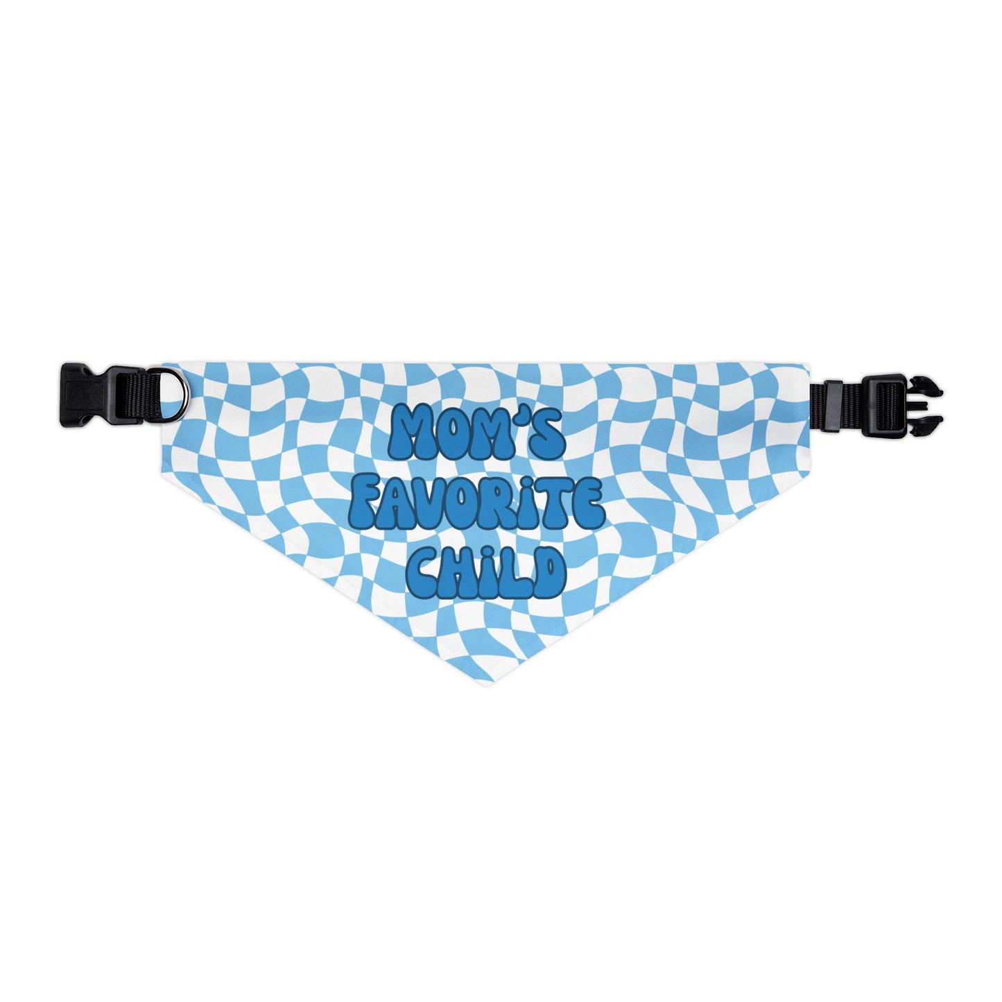 "Mom's Favorite Child" Blue Bandana Collar