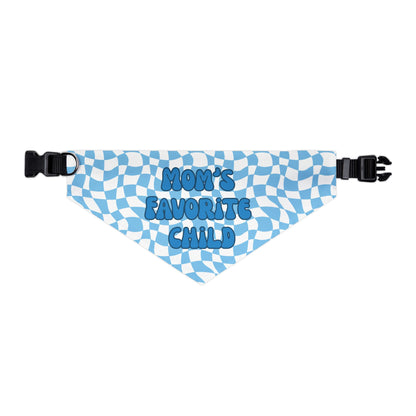 "Mom's Favorite Child" Blue Bandana Collar