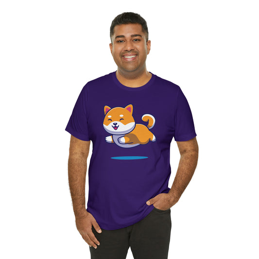 Shiba Inu Short Sleeve Tee, Cartoon Shiba Inu Short Sleeve Tee (5 Sizes & 19 Colors)