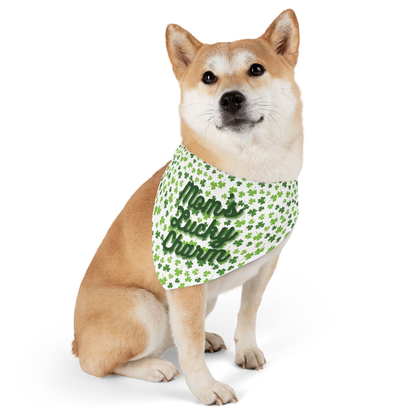 "Mom’s Lucky Charm" Pet Bandana Collar – St. Patrick’s Day Dog Accessory