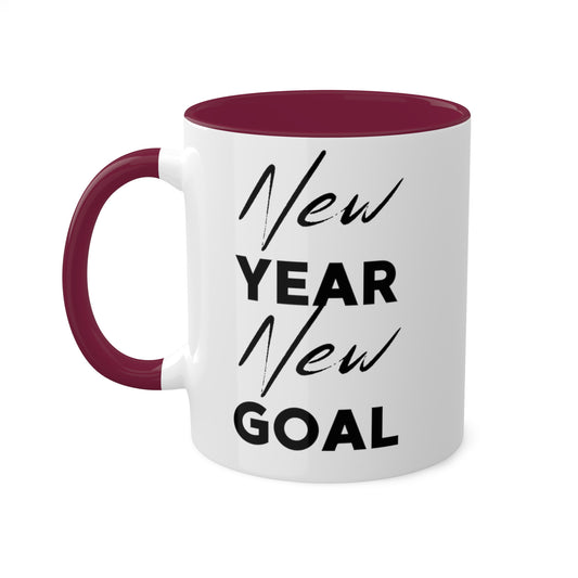 "New Year, New Goal" Colorful Mugs (11 oz)