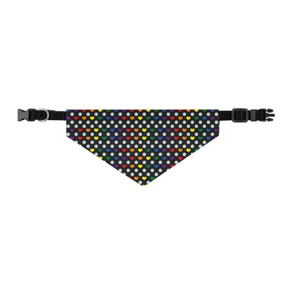 PRIDE, Rainbow Heart Pattern Pet Bandana Collar (S - XL)