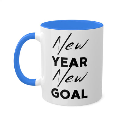 "New Year, New Goal" Colorful Mugs (11 oz)